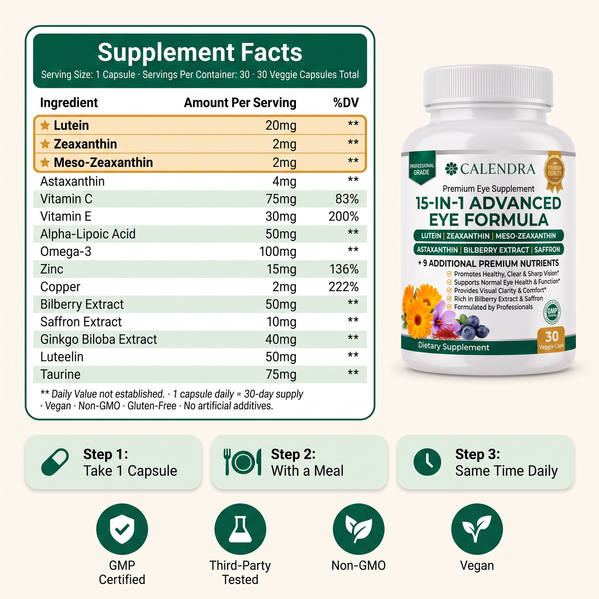 Calendra 15-in-1 Advanced Eye Formula